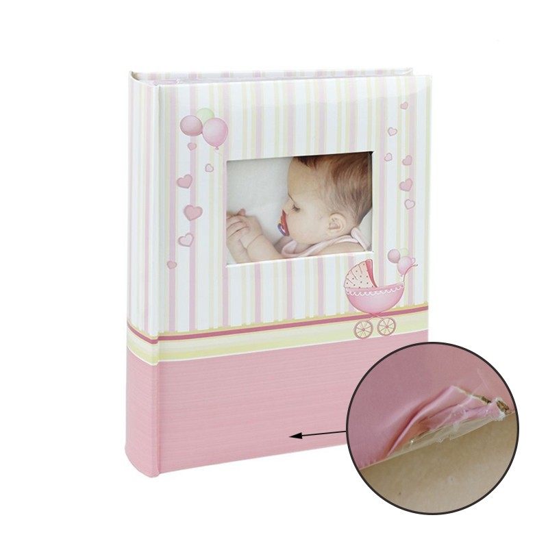 Album foto Baby Chart Book, personalizabil, 300 fotografii, 10x15 cm, spatiu notite, pagini cartonate, roz, RESIGILAT - imagine 5